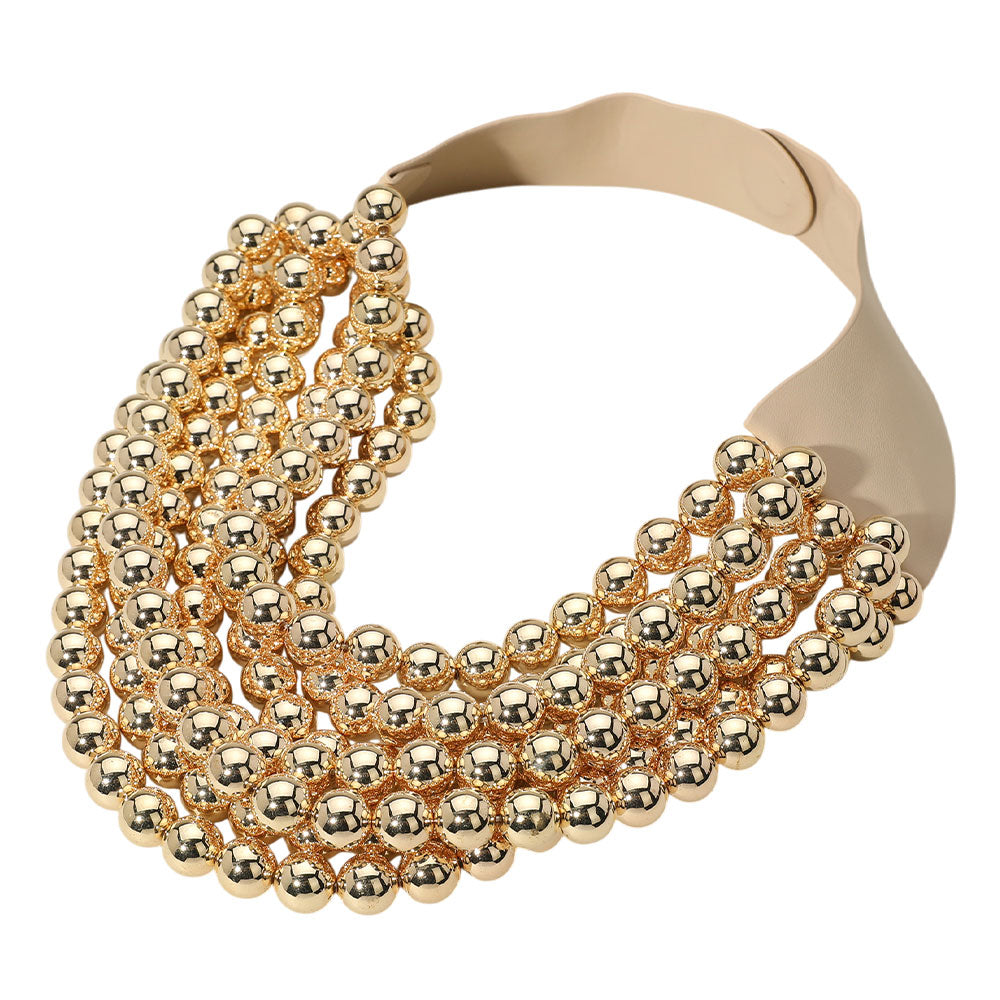 Chunky Multi-Strand Beaded Necklace with Magnetic Clasp
