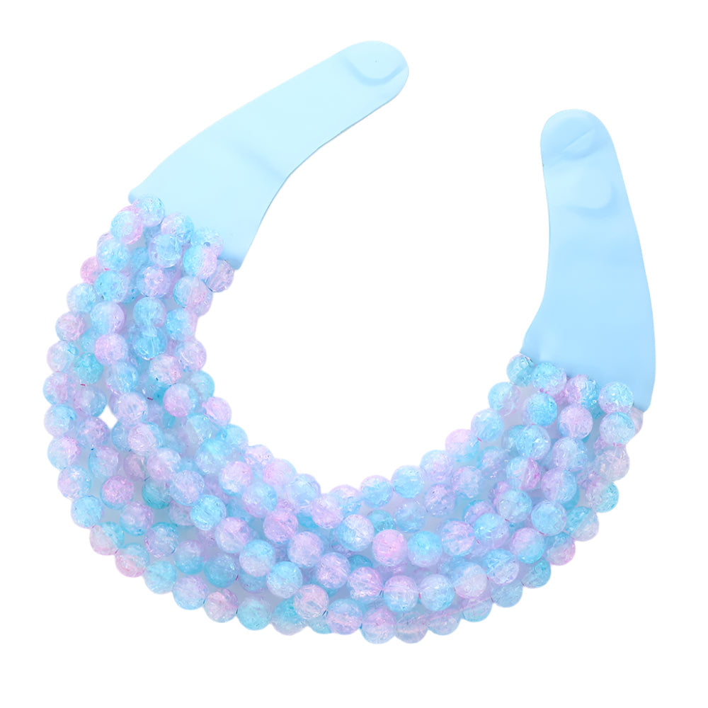 Chunky Multi-Strand Beaded Necklace with Magnetic Clasp
