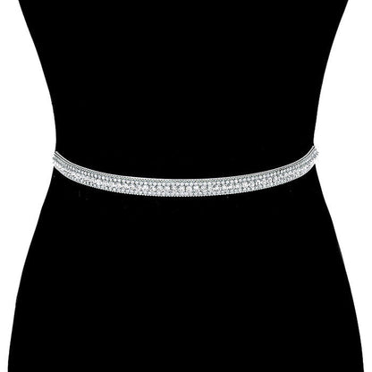Rhinestone Sash Ribbon Bridal Wedding Belt Headband