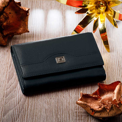 RFID Blocking Women's Leather Trifold Wallet